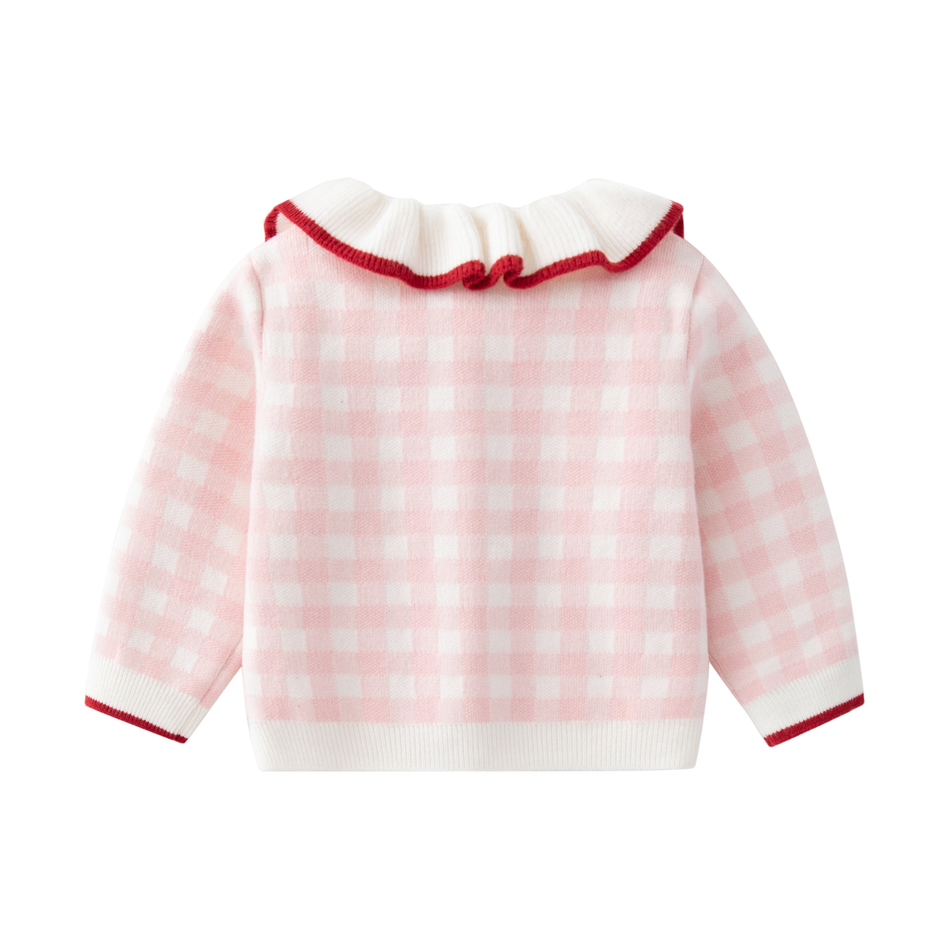 Autumn New 1-3 Years Old Baby Girl Plaid Cotton Knitted Cardigan Beige Skirt Suit Autumn New 1-3 Years Old Baby Girl Plaid Cotton Knitted Cardigan Beige Skirt Suit